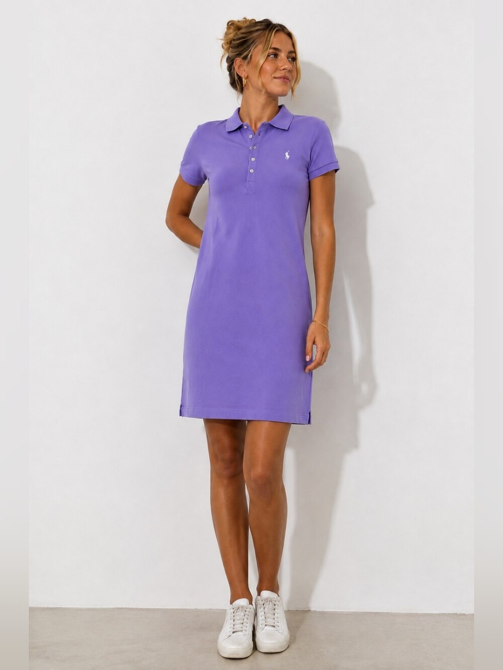 Ralph Lauren Sport Polo Cotton Mini Dress Y2K Purple Small